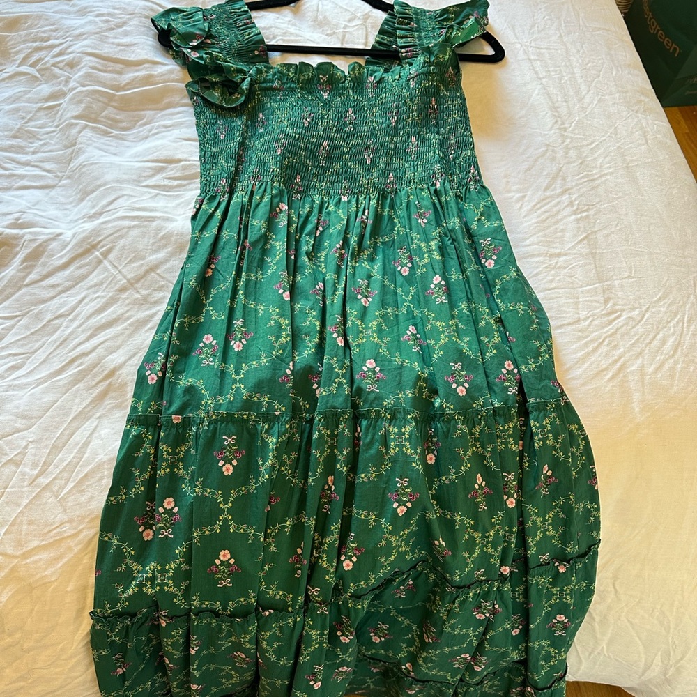 Hill House Home Green Trellis Floral “Ellie” Nap Dress